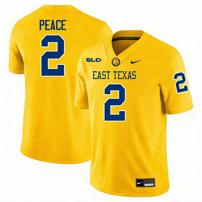 East Texas A&M Lions #2 Ron Peace College Football Jerseys,Uniforms-Gold